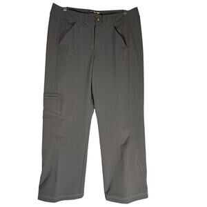 Title Nine Wide Leg Cargo Active Pants Sz 10 Gray Stretchy Activewear Hiking